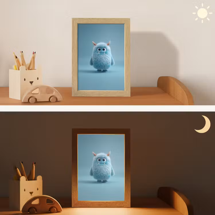 Monster - Blauw Light Box met kabel klein -sfeer3_kind