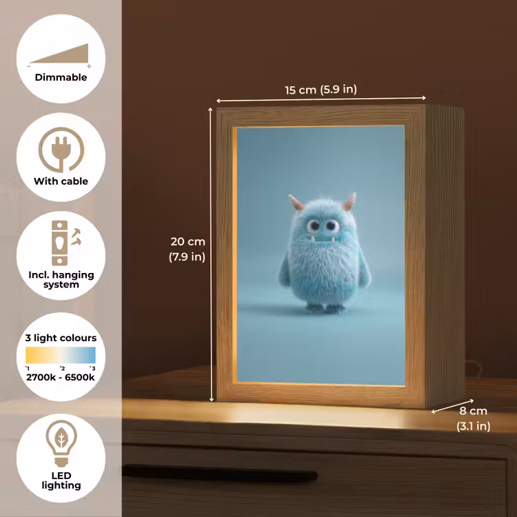 Monster - Blauw Light Box met kabel (Kinderlampje) klein -USP_EN