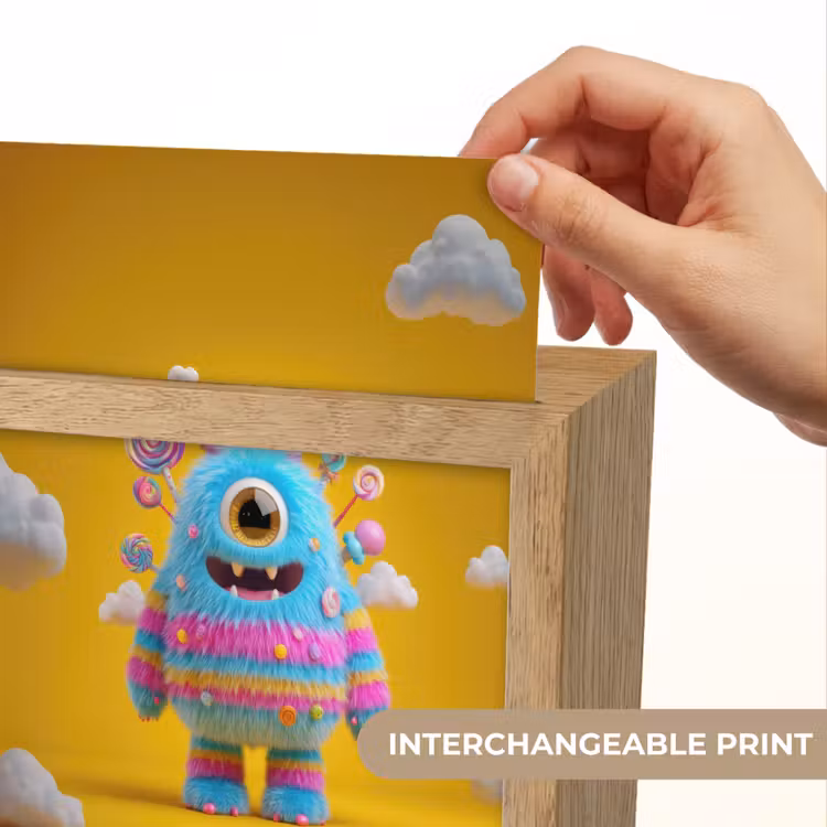 Monster - Snoep - Geel - Kleurrijk Light Box met kabel (Kinderlampje) klein -USP_websiteprintEN