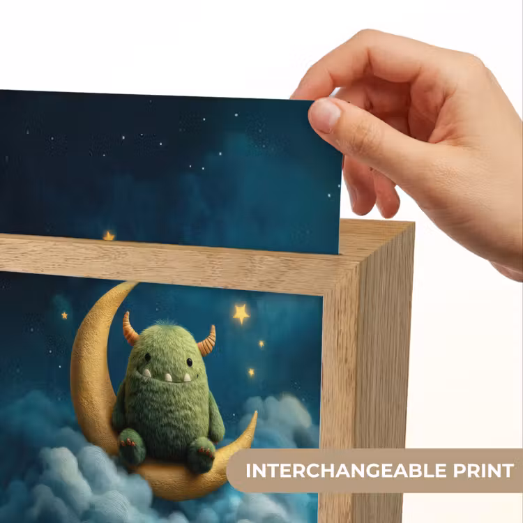 Monster - Groen - Maan - Wolken Light Box met kabel (Kinderlampje) klein -USP_websiteprintEN