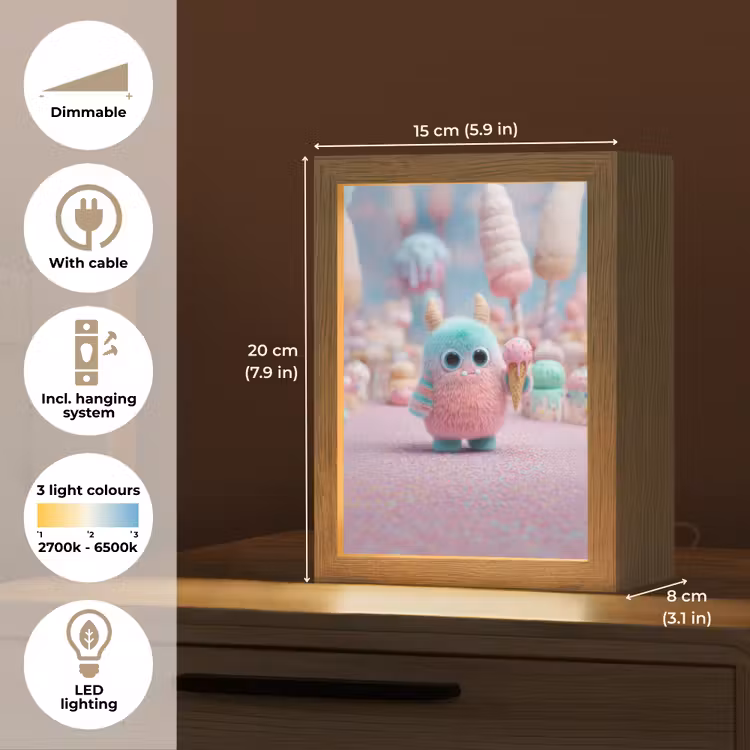 Monster - Pastel - Roze - Snoep Light Box met kabel (Kinderlampje) klein -USP_EN