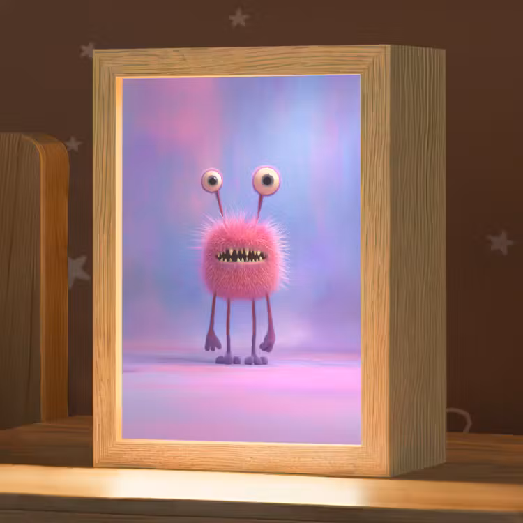 Monster - Roze - Paars Light Box met kabel klein -zzz_3d_website