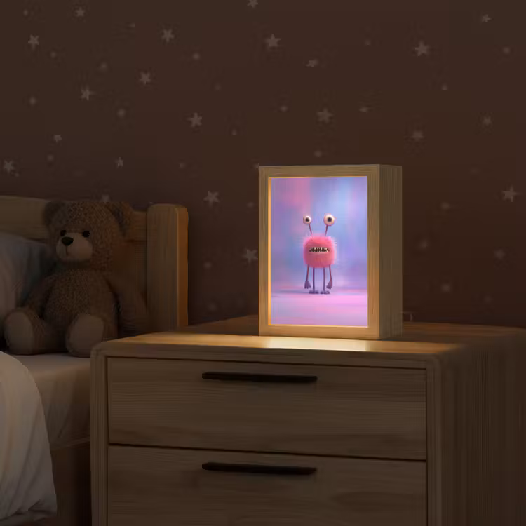 Monster - Roze - Paars Light Box met kabel klein -sfeer1_kind