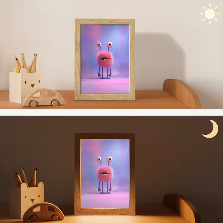 Monster - Roze - Paars Light Box met kabel klein -sfeer3_kind