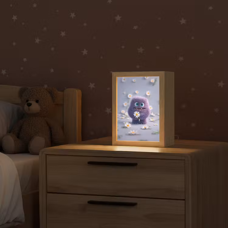 Monster - Paars - Madeliefjes Light Box met kabel klein -sfeer1_kind