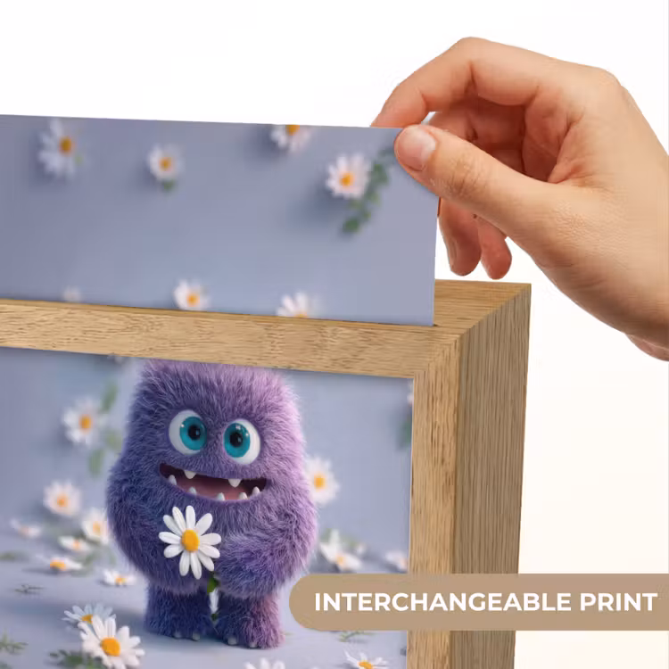 Monster - Paars - Madeliefjes Light Box met kabel (Kinderlampje) klein -USP_websiteprintEN