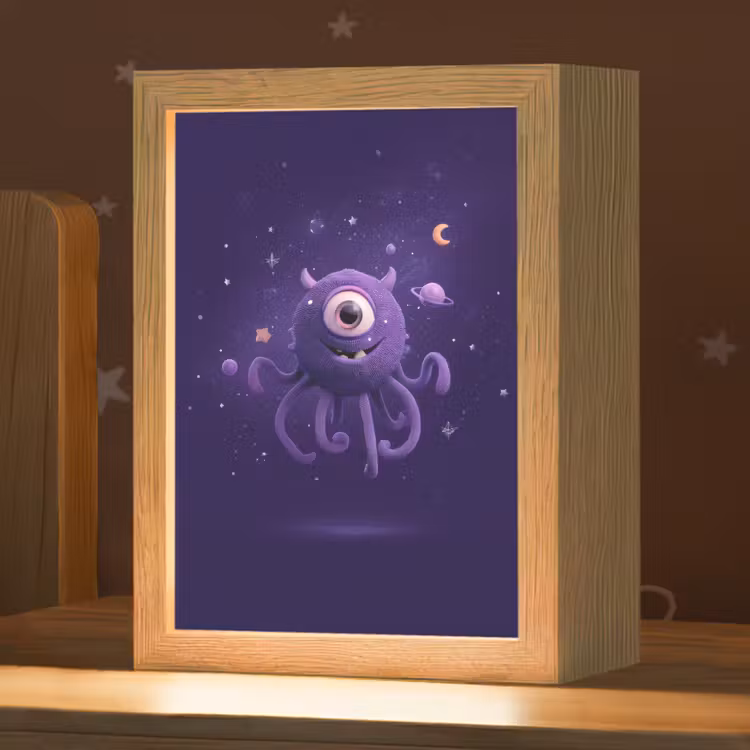 Monster - Paars - Ruimte Light Box met kabel klein -zzz_3d_website