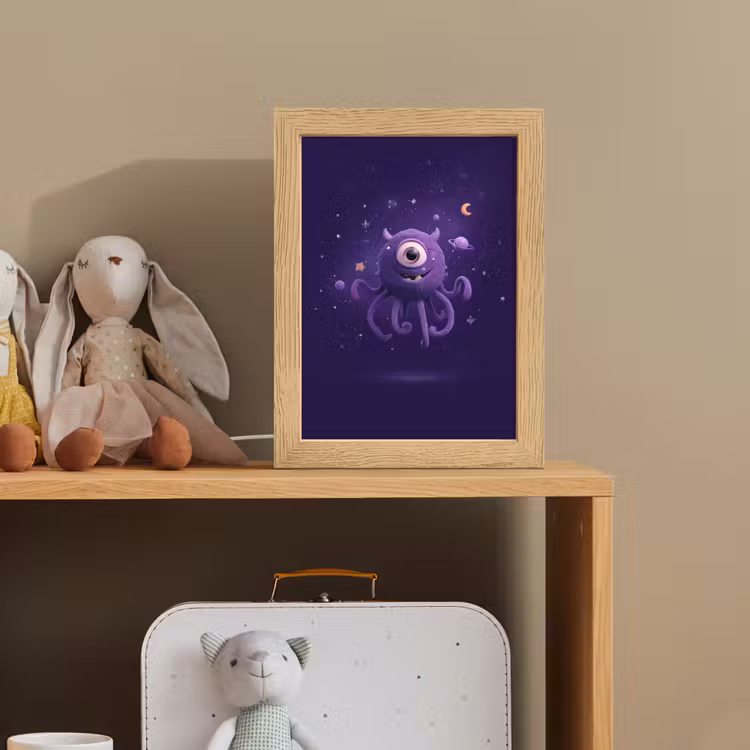 Monster - Paars - Ruimte Light Box met kabel klein -sfeer2_kind