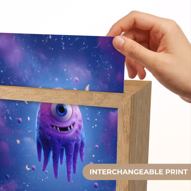 Monster - Ruimte - Sterren - Paars Light Box met kabel (Kinderlampje) klein -USP_websiteprintEN