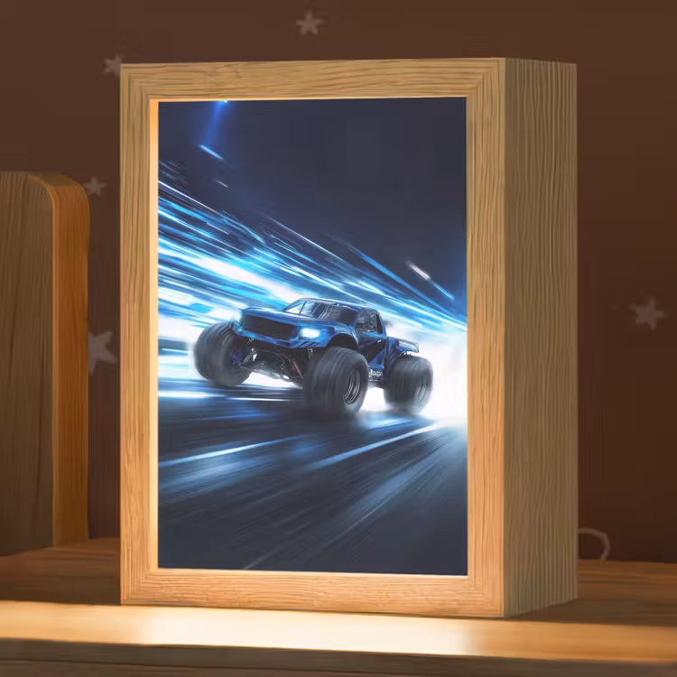 Monstertruck - Blauw - Neon - Lichten Light Box met kabel klein -zzz_3d_website