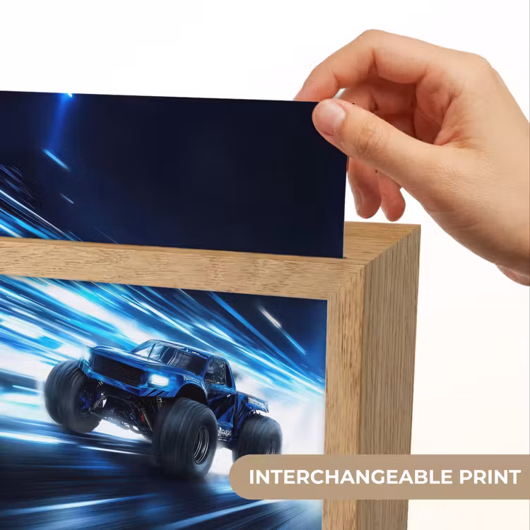 Monstertruck - Blauw - Neon - Lichten Light Box met kabel (Kinderlampje) klein -USP_websiteprintEN