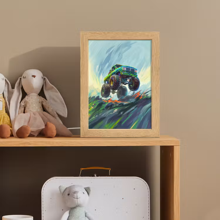 Monstertruck - Auto - Jongens - Groen Light Box met kabel klein -sfeer2_kind