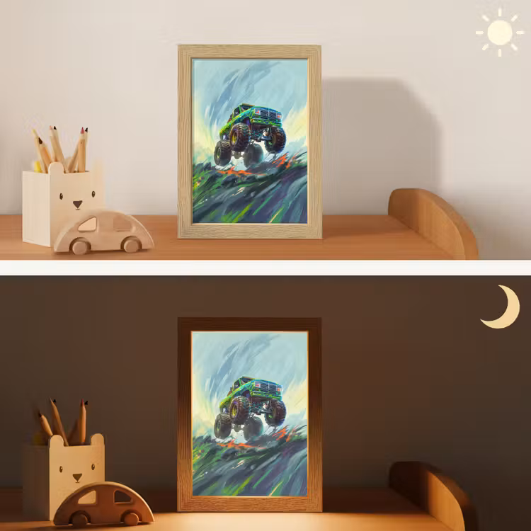 Monstertruck - Auto - Jongens - Groen Light Box met kabel klein -sfeer3_kind