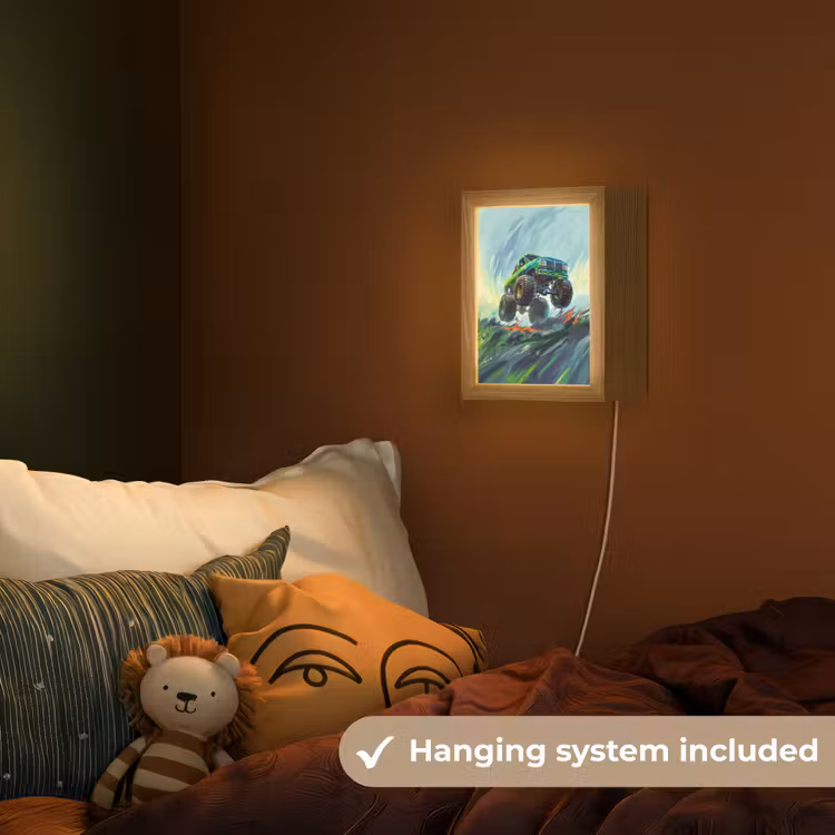 Monstertruck - Auto - Jongens - Groen Light Box met kabel (Kinderlampje) klein -sfeer5_kind_EN