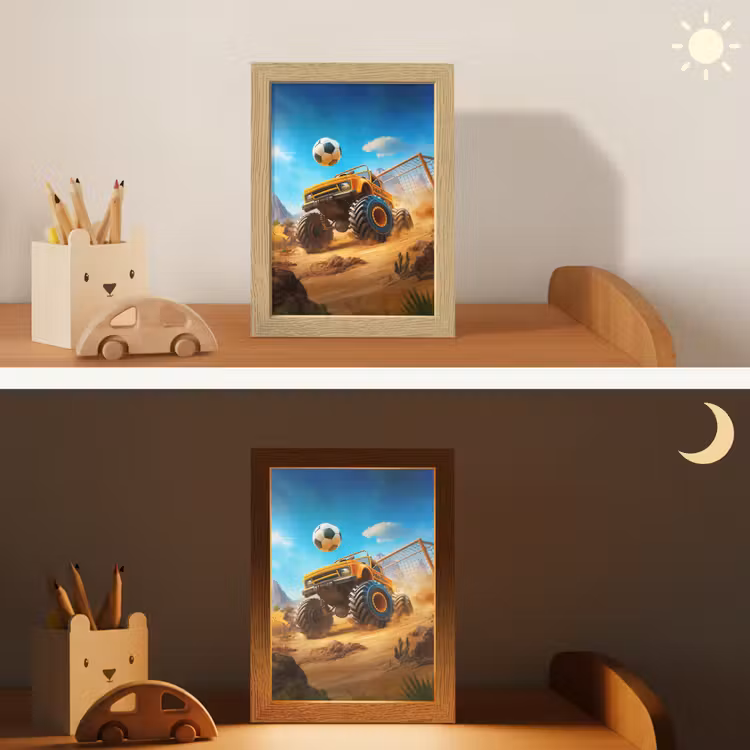 Monstertruck - Voetbal - Woestijn Light Box met kabel klein -sfeer3_kind