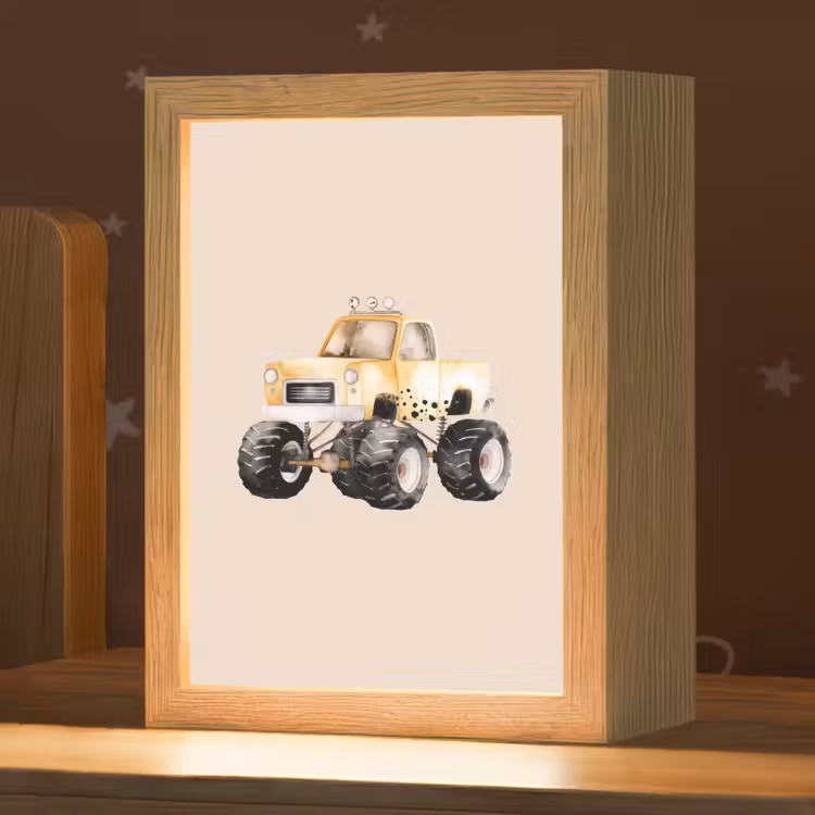 Monstertruck - Geel - Beige Light Box met kabel klein -zzz_3d_website