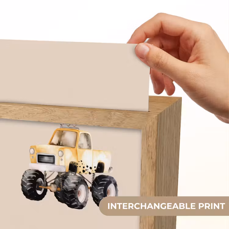 Monstertruck - Geel - Beige Light Box met kabel (Kinderlampje) klein -USP_websiteprintEN