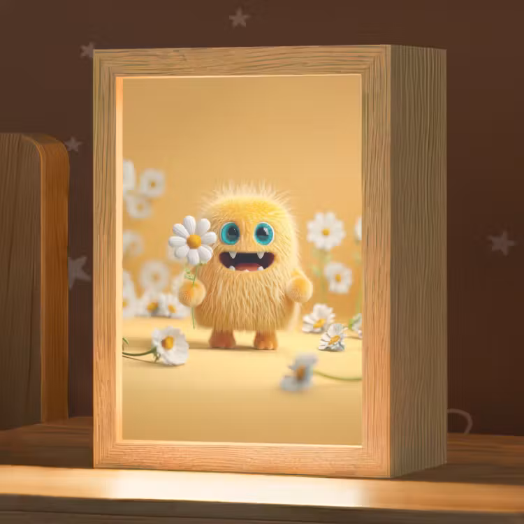 Monster - Geel - Madeliefjes Light Box met kabel klein -zzz_3d_website