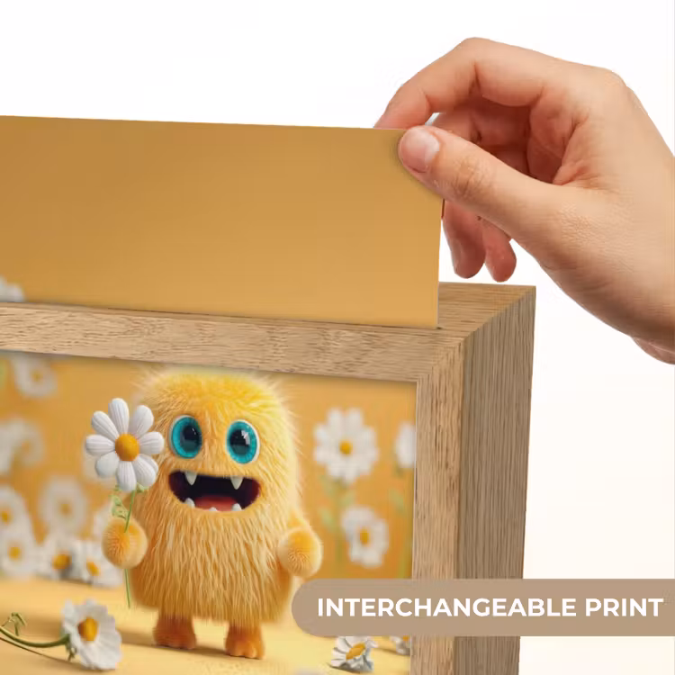 Monster - Geel - Madeliefjes Light Box met kabel (Kinderlampje) klein -USP_websiteprintEN