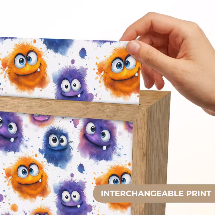 Monstertjes - Aquarel - Kleurrijk Light Box met kabel (Kinderlampje) klein 904 -USP_websiteprintEN