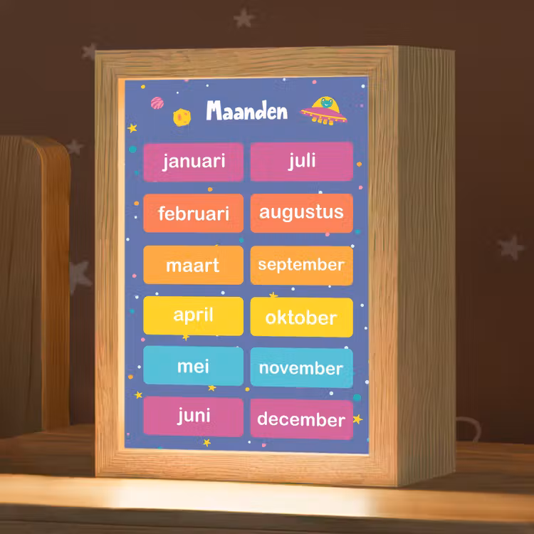 Maanden - Educatief - Leren voor kinderen - Ruimte Light Box met kabel klein -zzz_3d_website