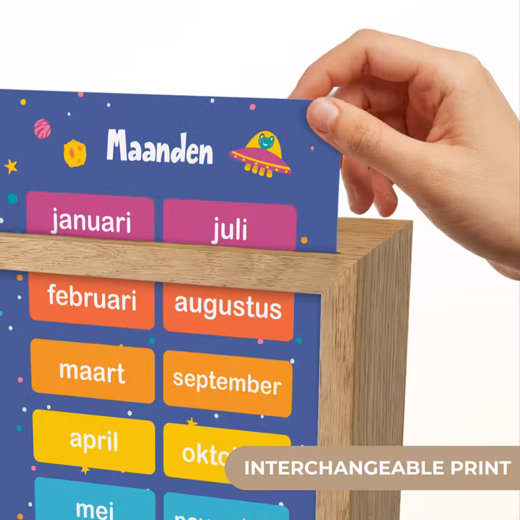Maanden - Educatief - Leren voor kinderen - Ruimte Light Box met kabel (Kinderlampje) klein -USP_websiteprintEN