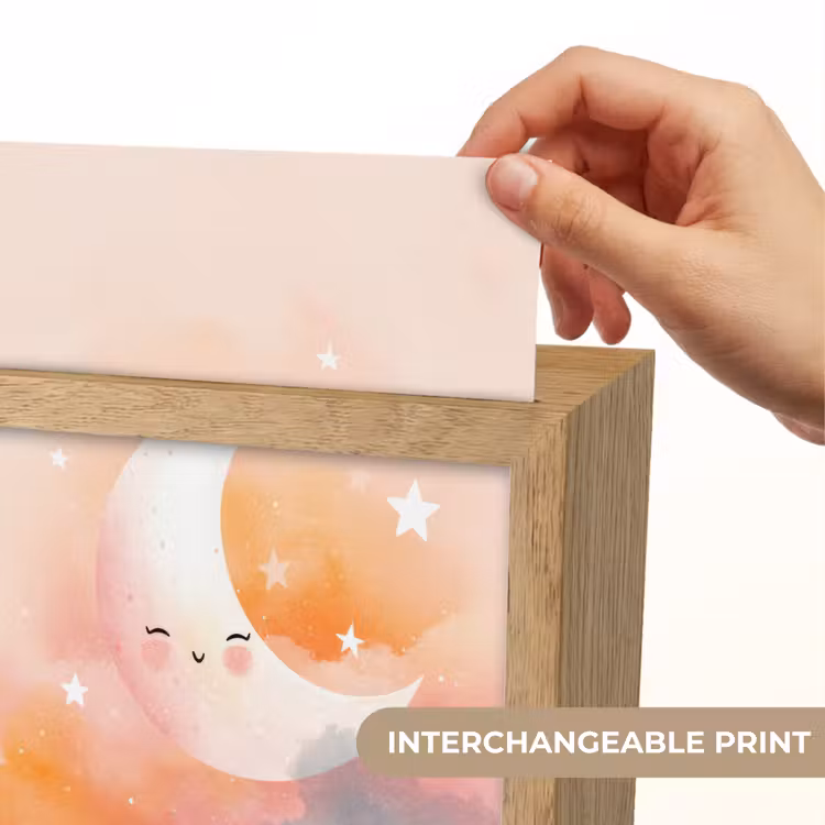 Maan - Gezichtje - Sterren - Roze Light Box met kabel (Kinderlampje) klein -USP_websiteprintEN