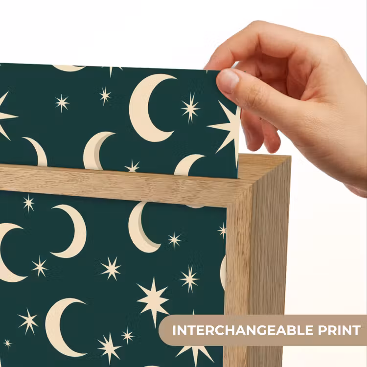 Manen - Sterren - Groen Light Box met kabel (Kinderlampje) klein 904 -USP_websiteprintEN