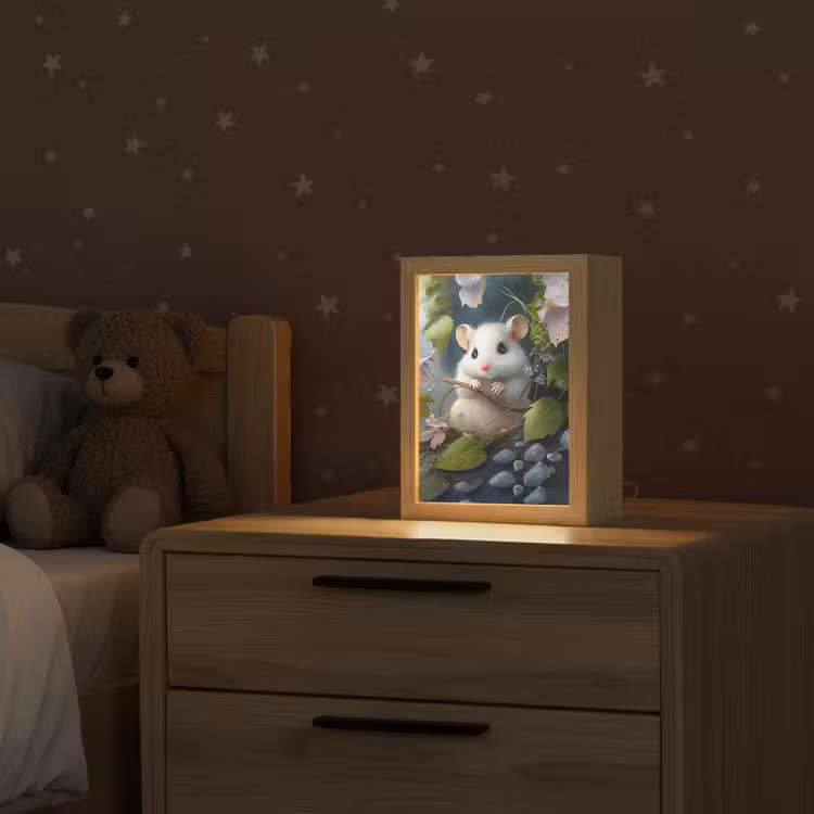 Muis - Bos - Bloemen - Illustratie - Bosdieren Light Box met kabel klein -sfeer1_kind