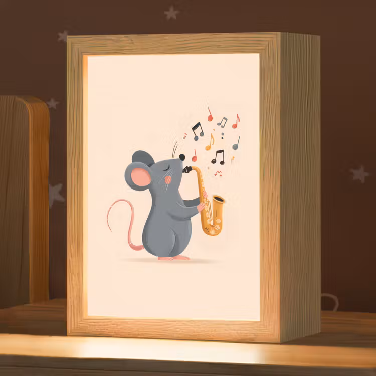 Muis - Saxofoon - Muzieknoten Light Box met kabel klein -zzz_3d_website