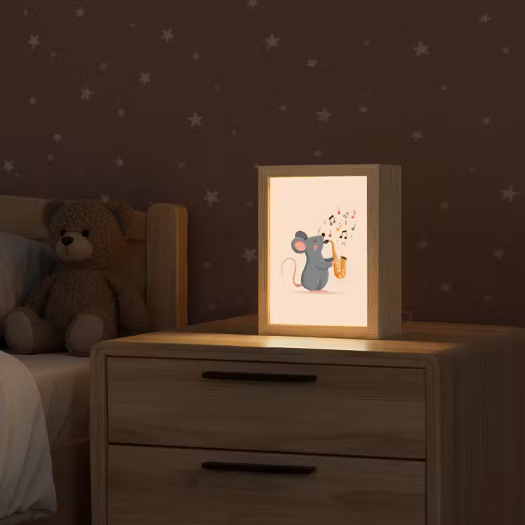 Muis - Saxofoon - Muzieknoten Light Box met kabel klein -sfeer1_kind