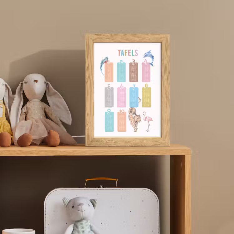 Tafels van vermenigvuldiging - Leren rekenen voor kinderen - Getallen oefenen - Dieren Light Box met kabel klein -sfeer2_kind