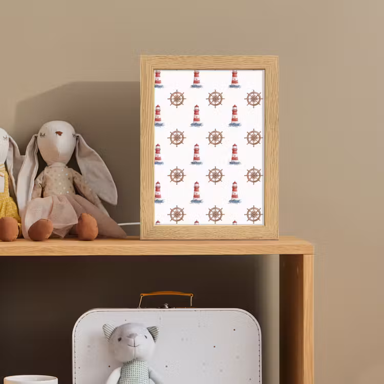 Nautisch - Klassiek - Rood Light Box met kabel (Kinderlampje) klein 904 -sfeer2_kind