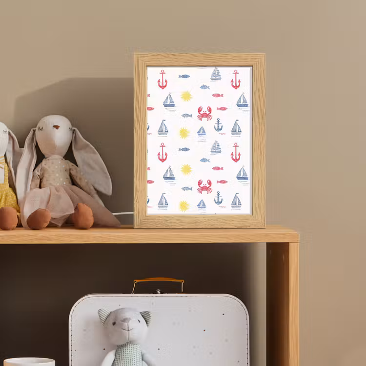 Nautisch - Illustraties - Kleurrijk Light Box met kabel (Kinderlampje) klein 904 -sfeer2_kind