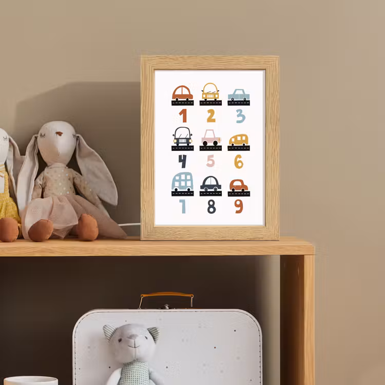 Getallen - Educatief - Leren tellen - Cijfers oefenen voor kinderen - Auto's - Voertuigen Light Box met kabel klein -sfeer2_kind