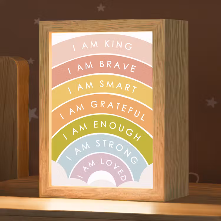 Kinderkamer - Quotes - Regenboog - Kleuriijk Light Box met kabel klein -zzz_3d_website