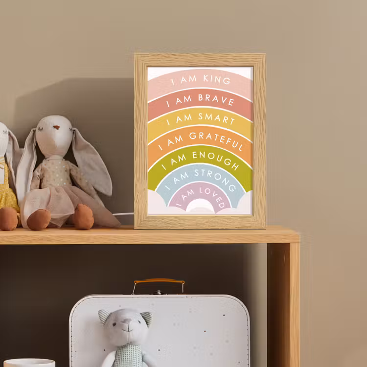 Kinderkamer - Quotes - Regenboog - Kleuriijk Light Box met kabel klein -sfeer2_kind