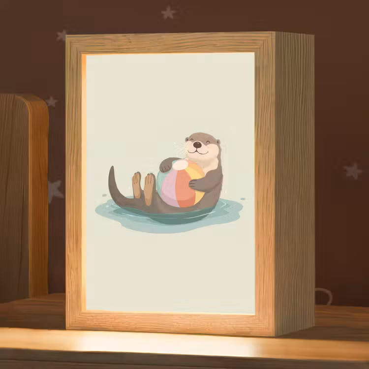 Otter - Strandbal - Kleurrijk Light Box met kabel klein -zzz_3d_website