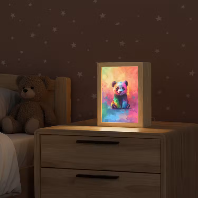 Panda - Dieren - Kleurrijk - Neon Light Box met kabel klein -sfeer1_kind