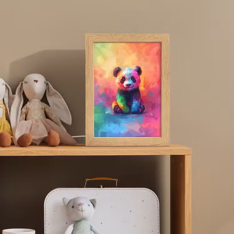 Panda - Dieren - Kleurrijk - Neon Light Box met kabel klein -sfeer2_kind