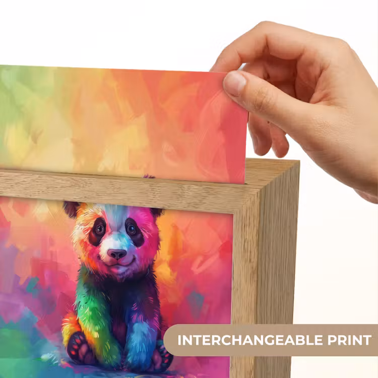 Panda - Dieren - Kleurrijk - Neon Light Box met kabel (Kinderlampje) klein -USP_websiteprintEN