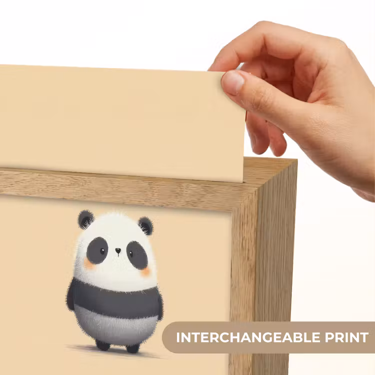 Panda - Beige - Minimalistisch Light Box met kabel (Kinderlampje) klein -USP_websiteprintEN