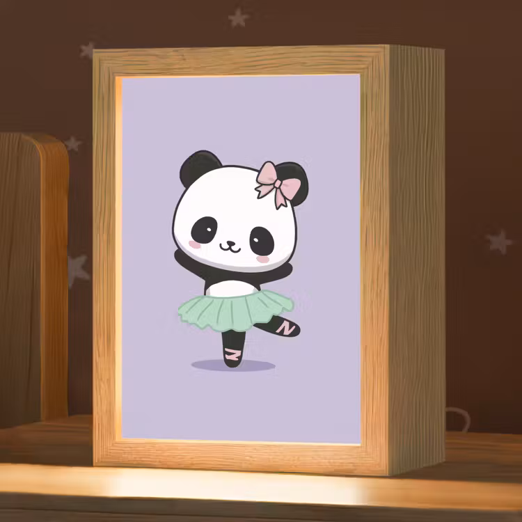 Panda - Paars - Sierlijk - Kawaii Light Box met kabel klein -zzz_3d_website