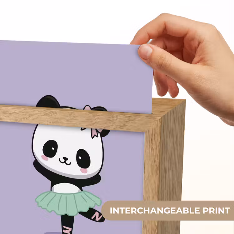 Panda - Paars - Sierlijk - Kawaii Light Box met kabel (Kinderlampje) klein -USP_websiteprintEN