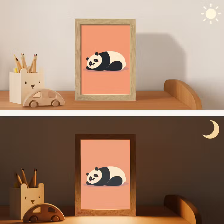 Panda - Slaap - Oranje Light Box met kabel klein -sfeer3_kind