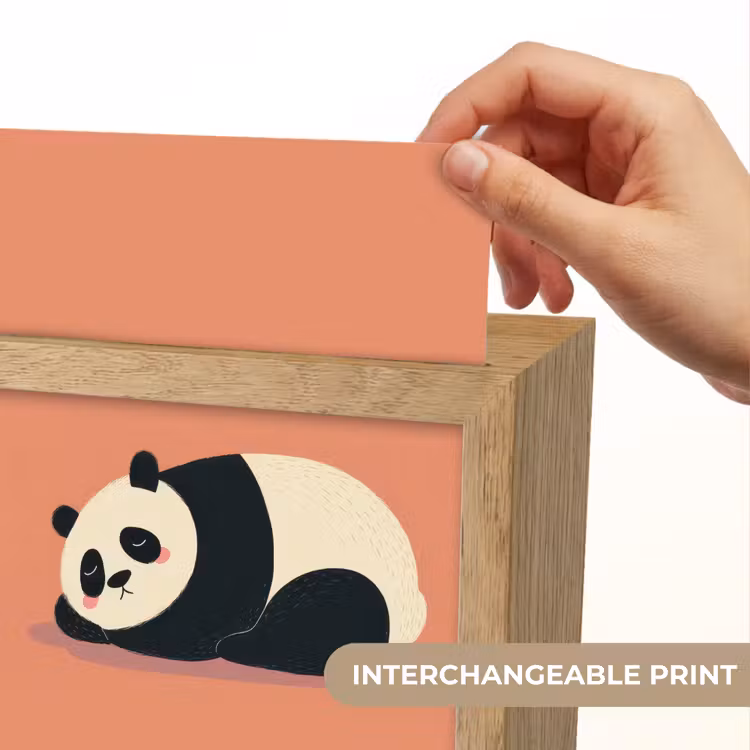 Panda - Slaap - Oranje Light Box met kabel (Kinderlampje) klein -USP_websiteprintEN