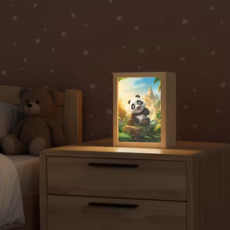 Panda - Wilde dieren - Jungle - Jongens - Kinderen Light Box met kabel klein -sfeer1_kind