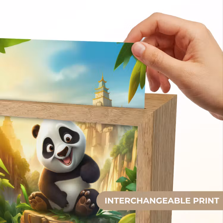 Panda - Wilde dieren - Jungle - Jongens - Kinderen Light Box met kabel (Kinderlampje) klein -USP_websiteprintEN