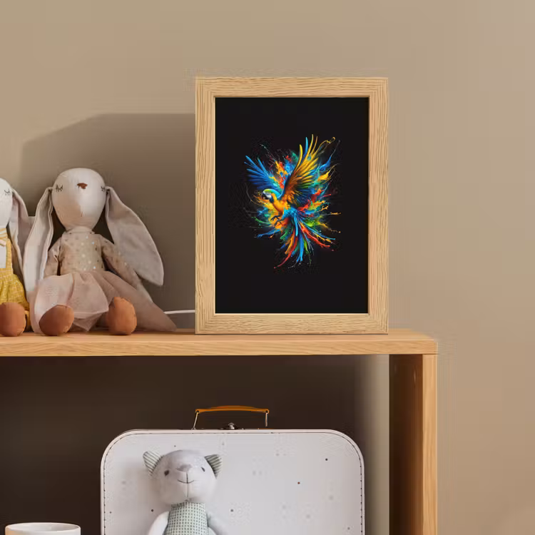 Papegaai - Vogel - Dier - Kleurrijk - Verf Light Box met kabel klein -sfeer2_kind