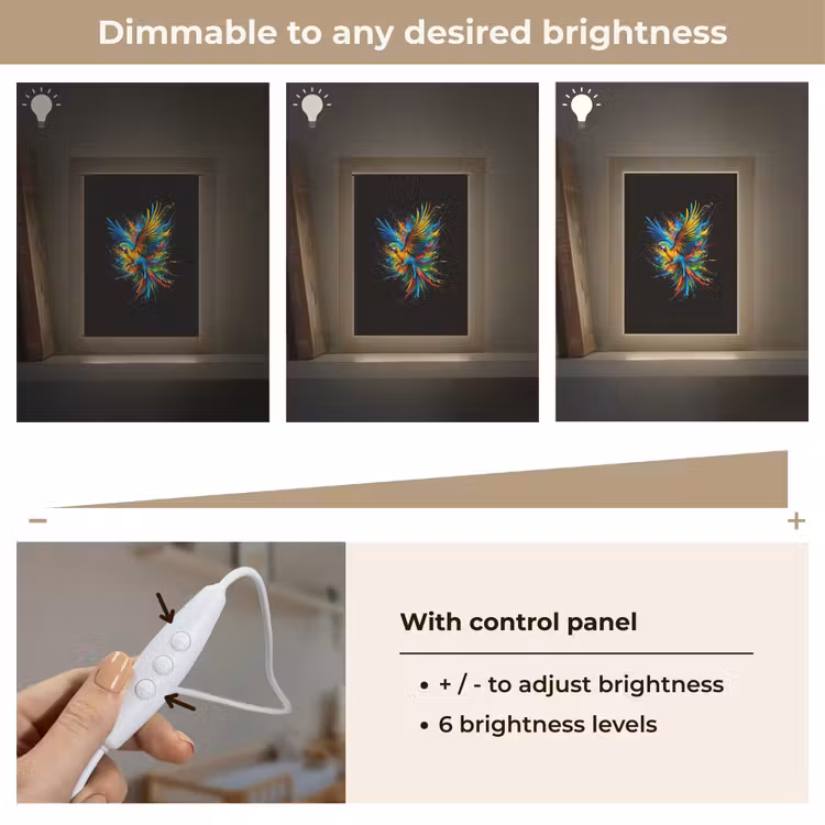 Papegaai - Vogel - Dier - Kleurrijk - Verf Light Box met kabel (Kinderlampje) klein -USP_dimbaarEN
